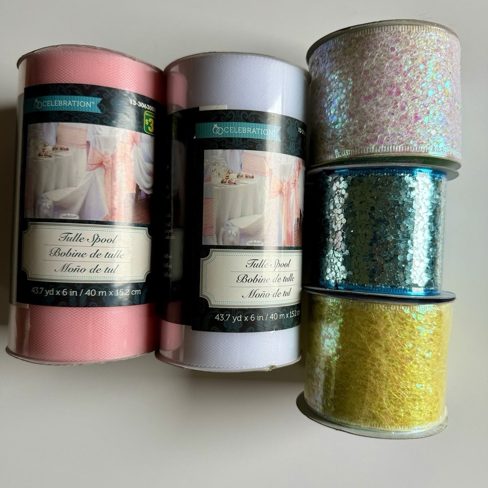 ribbon lot Easter, Baby, Tulle, Glitter